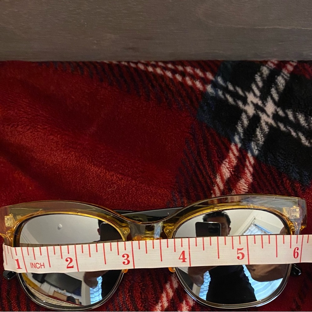 Quay Australia - Bronx Half-Rimmed Sunglasses in Coffee with Silver Mirr… - Picture 12 of 16